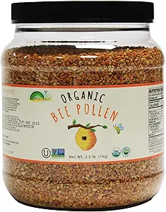 Greenbow Organic Bee Pollen - 100% USDA Certified Organic, Non-GMO, Halal, Kosher Certified, Pure &amp; Natural Bee Pollen - Superfood Packed with Proteins, Vitamins & Minerals - Gluten Free - 1,000g