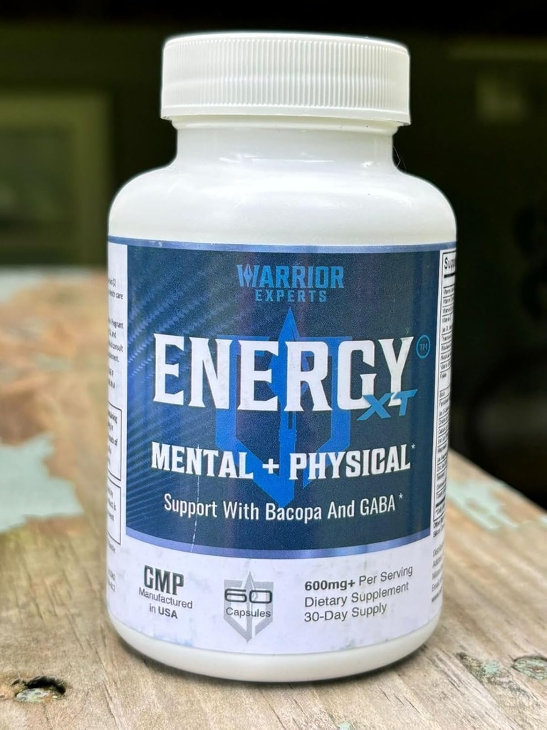 Warrior Nootropics Energy Supplements for Mental Alertness and Physical Energy | Support Mental Clarity, Brain & Cognitive Function – with Vitamin B, DMAE Bacopa and GABA - 60 Capsules