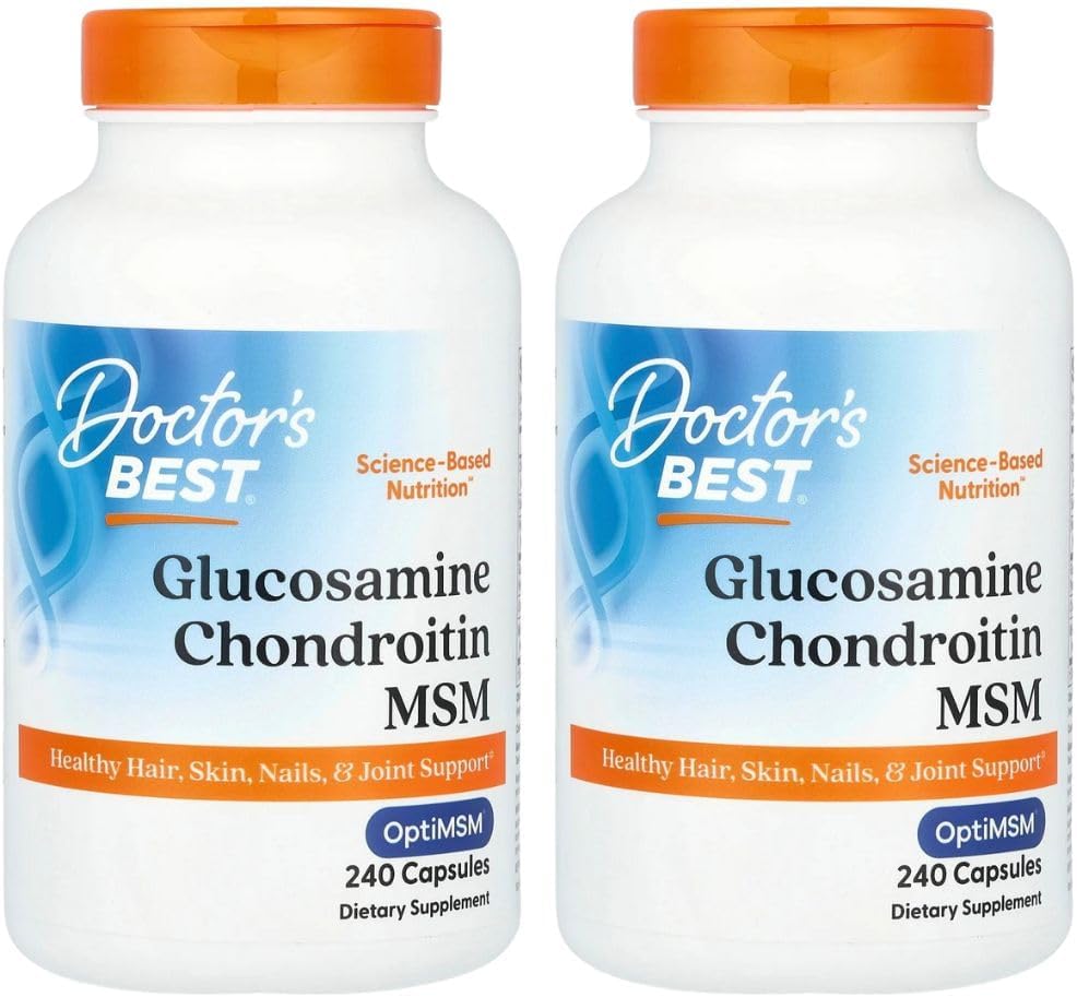 Mejor del doctor, (2 Pack Glucosamine Chondroitin MSM con OptiMSM, 240 Veggie Caps