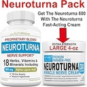 Nerve Relief Cream 4 oz Plus Neuroturna Nerve Soporte 600 mg ALA Suplemento