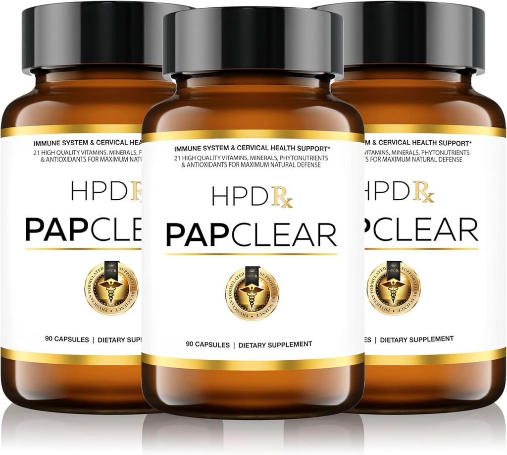 PAPCLEAR Physician Fórmulated ← All Natural Immune Support Suplemento ← Advanced Powerful Immunity Booster ← 21 Vitaminas &amp; Nutrientes con Shiitake orgánico Mushroom & Lycopene  90 Capsules  Pack of 3