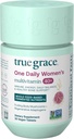 True Grace One Daily Women’s Multivitamin 40+ Fermented Minerals, Organic Adaptogens & Mushrooms Energy, Immune, Bone Support - Non-GMO - Iron, Gluten & Soy Free - 30 Vegan Tablets