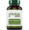 Certified Organic Tendon Mending Pills: Tendon y Ligamento Regeneración y Reparación por Dimmak Herbs - 100 Caps 500mg