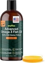 Wuffes Advanced Omega 3 Fish Oil for Dogs, Natural EPA & DHA Fatty Acids, Supports Healthy Skin and Coat, Joint Nutrition, Digestion & Immune System - 100% Pure Wild Alaskan Fish Oil - 8 Oz