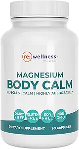 Reignite Wellness by JJ Virgin ← Magnesium Body Calm ← Magnesium Suplemento de Magnesio Chelated para la producción de energía, Sentido de calma &amp; Apoyo Inmunitario ← Magnesium Bisglycinate Chelate Complex ← 120 Capsules