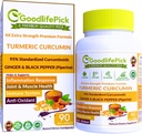 Cápsulas Turméricas Premium con Ginger y Black Pepper. Suplemento Turmérico de la Curcumina Turmérica 95% Curcuminoides > Gorra de jengibre AllNatural NonGMO NO Rice Powder NO Stearate NO Silica NO Gluten 90ct