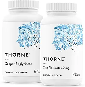 THORNE - Trace Minerals Bundle - Zinc Picolinate y Copper Bisglycinate - Esenciales para la Wellness - 60 Servings