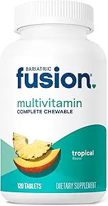 Fusión Bariatric Multivitamina Bariatric con Iron Completo Chewable ← Flavor tropical tóxico Post Vitaminas Bariatrices para Bypass Gástrico y Gastrectomía de Sleeve