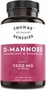 Remedios totalmente naturales de Thomas D-mannose 1200mg - con arándano y dandelión - Natural Urinary Tract y UTI Health Support - Mejores cápsulas de humedad - NO rellenos, All-Natural, Vegan - 120 cápsulas