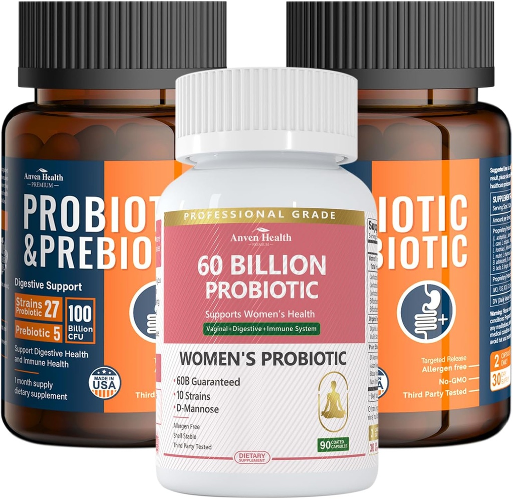 Completo Gut &amp; Digestive Health Bundle for The Whole Family: 100 Billion Probiotics + Women Probiotics