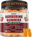 Berberine Gummies 1500mg Sugar Free, Organic Berberine Supplement w/Ceylon Cinnamon, Chromium, Turmeric, Milk Thistle for Metabolism Balanced, Berberine HCl from Indian Barberry Extract, Vegan 60 Cts