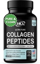 HCL HERBAL CODE LABS Collagen Peptides Polvo con vitamina C & ácido hialurónico - Fuentes más limpias Super alta absorción - Multi hidrolizado Tipo I, II, III, V, X - Suplemento de pelo de piel (Capsules)