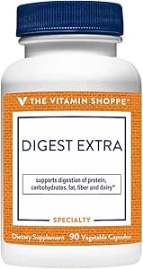 La vitamina Shoppe Digest Extra - Enzimas digestivas para grasas, carbohidratos y proteínas Incluyendo una ayuda digestiva para gluten y lácteos - Apoya la absorción de nutrientes (30 cápsulas vegetales)