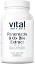 Vital Nutrients Pancreatin & Ox Bile Extract 500mg ← Enzymes Digestivos Naturales para Mujeres &amp; Hombres Silencioso Apoyo Digestión de Proteína, Gordo y Carbohydrates* permanente Gluten, Dairy &amp; Soy Free ← 120 Capsules