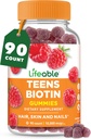 Adolescentes vitales Biotina 10000mcg Gummies ← Vitamina B7 ← Vegan Biotina Suplemento TEN Gran Tasting Biotina Gummies for Hair Growth, Healthy Skin and Nails ← Vitaminas Biotina para Adolescentes