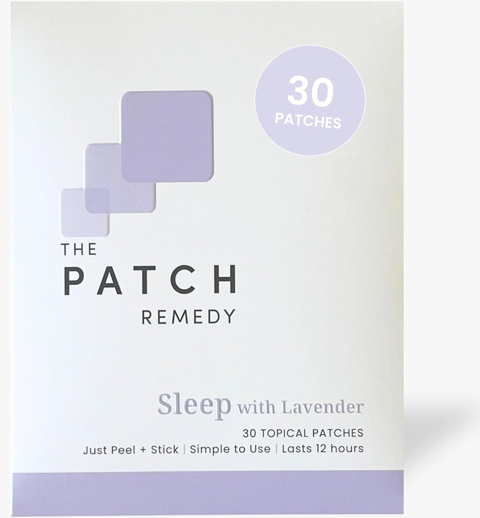 The Patch Remedy Sleep with Lavender Patch ← Valerian, Passionflower, Hops, Magnesium Glycinate, Lavender ← 30 Patches