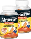 Airborne 750mg Vitamina C Immune Support Suplemento Gummies for Adults, Zesty Orange Flavor, Gluten Free Crafted Blend with Powerful Antioxidants Vitaminas C &amp; E, 42 Gummies (2 Pack)