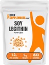 BulkSupplements.com Soja Lecithin Powder - Lecithin Suplemento, Lecithin Powder Food Grade - Gluten Free, 1200mg por Serving, 5kg (11 lbs) (Pack of 5)