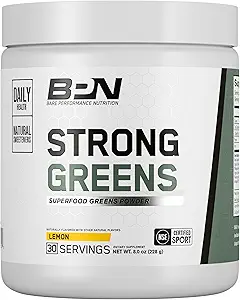 BARE PERFORMANCE NUTRITION, BPN Strong Greens Superfood Powder, Mejora de la digestión, Mayor energía, Immune System Support, Sweet Mint, 30 Servings