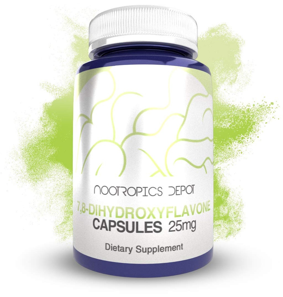 Nootropics Depot 7,8-Dihidroxyflavone Capsules  durable 25mg Silencio 60 Conde Ø 7,8 DHF  durable Brain Booster ← Apoya la función cognitiva y la salud cerebral