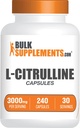 BulkSupplements.com L-Citrulline Capsules - Citrulline Supplement, L-Citrulline 3000mg Capsules - Citrulline Pills, Gluten Free - 8 cápsulas por Serving, 240 cápsulas (Pack of 1)