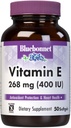 Bluebonnet Nutrition Vitamina E 400 UI (268 mg) Mixed Tocopherols Softgels, Free Radical Portection &amp; Cardiovascular Support, Gluten-Free, Dairy-Free, 50 Softgels, 50 Servings