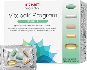 GNC Women's Ultra Mega 50 Plus Vitapak Program, 30 Packs, para la salud general de las mujeres para los más de 50