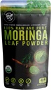100% Raw y Pura Moringa Leaf Powder. Hoja de Moringa certificada orgánica. Superalimentos naturales con ácidos esenciales, antioxidantes y Omega 3, 8 oz bolsa sellable.