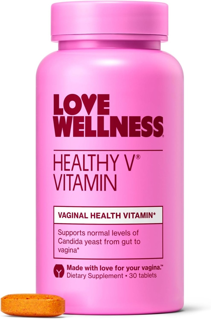 Love Wellness Healthy V Vitamina Silencioso Salud Vaginal Suplemento de la Mujer Silencio pH Balance, Gut Health &amp; Immune Support Suplemento Silencioso Balanza de la Levadura de Candida con Turmérica, Ajo &amp; Aceite de Coco