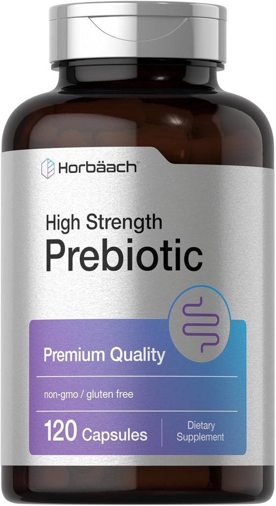 Horbäach Prebiótico para Hombres y Mujeres TENIDO 120 Powder Pills TEN High Strength &amp; Premium Quality Suplemento No-GMO &amp; Gluten Free Quick Release Capsules