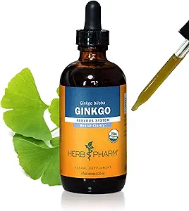 Herb Pharm Certified Organic Ginkgo Liquid Extract for Memory and Concentration - 4 Ounce