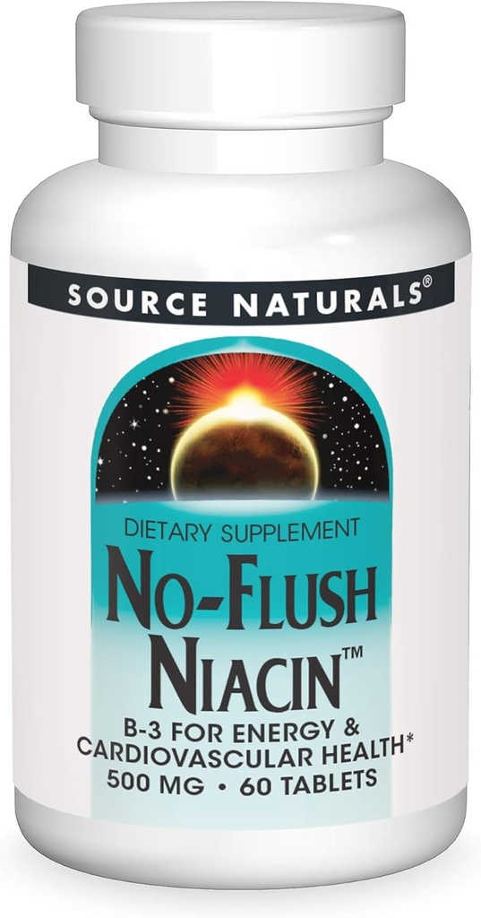 Fuente Naturales Niacina sin gluten, B-3 500 mg - 60 Tabletas