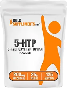 BulkSupplements.com 5-HTP Powder - 5-Hydroxytryptophan, 5 HTP Suplemento - 5-HTP 200mg, Mood Support Suplemento - Gluten Free, 200mg por Serving, 25g (0.88 oz) (Pack of 1)