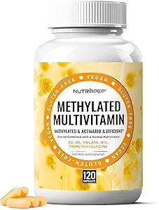 Multivitamina metilada para hombres mujeres - 5-MTHF Riboflavin Vitamina B2 B6 B12 B Complejo Trimetilglicine Metil Folato L Metilfolato capsules Suplemento
