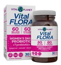 Vital Planet - Vital Flora Femenino Probiótico 60 Billones CFU, 60 Strains Diversos, 7 Prebióticos Orgánicos, Apoyo Vaginal e Inmunitario, Bloating, Probióticos de Salud Digestiva para Mujeres 30 cápsulas