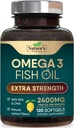 Omega 3 Fish Oil Suplemento 2400 mg - Triple Strength EPA & DHA Fish Oil Omega 3, Essential Fatty Acids Suplemento Softgels, Brain & Heart Health Support Suplementos, Gluten Free Non-GMO, 120 Softgels