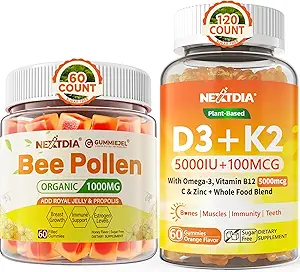 Contaminación de abeja para el crecimiento de la mama orgánico 1000mg + Planta orgánica D3 K2-5X Absorción Than Standard D3K2