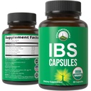 USDA Organic IBS Capsules for Relief, Ingestion, Bloating, Gas. Irritable Bowel Supplement with 5 Handpicked Organic Ingredients. Aceite de menta, Buckthorn de mar, semilla de hinojo, hoja de Rosemary, hoja de basil