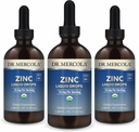 Dr. Mercola Zinc Liquid Drops - Supports Immune & Organ Health - 15 mg Organic Zinc Liquid Drops - USDA Organic - NSF Certified - Non-GMO, Gluten-Free &amp; Soy-Free - 3.88 fl oz (3 Pack)