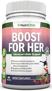 Boost For Her Libido Booster For Women – Activates & Enhances Libido - Mood & Desire Boost - Non-GMO - All Natural Herbal Aphrodisiac - Con Horny Goat Weed, Maca, Tongkat Ali & Tribulus - 90 Capsules