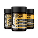 ONNIT Alpha Brain Nootropic Capsules for Men & Women, IGEN Non-GMO Tested Memory, Focus & Mental Clarity, with L-Theanine and Vitamin B6, 30 Count Each, Pack of 3 (90 Capsules)
