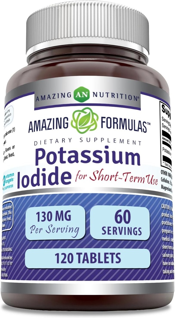 Amazing Formulas Potassium Iodide Supplement | 130 Mg | 120 Tablets | Non-GMO | Gluten-Free | Made in USA