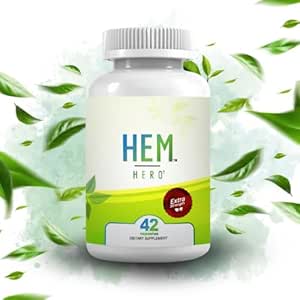 Hem Hero Tratamiento de hemorroides de fuerza extra - Reducir la hinchazón, Soothe Itching & Irritation - 100% natural - 42 cápsulas vegetarianas