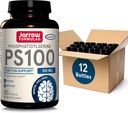 Fórmulas Jarrow PS100 Phosphatidylserine 100 mg, Suplemento dietético para la salud del cerebro y el apoyo a la cognición, 120 cápsulas, 40-120 fuente de día, paquete de 12