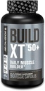 Jacked Factory Build-XT 50+ Daily Muscle Builder - Muscle Recovery Supplement & Muscle Builder for Men and Women with KSM-66 Ashwagandha, Primavie Shilajit, ElevATP, & Astragin - 90 Count