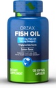 ORZAX Omega 3 Fish Oil 1200 mg - EPA DHA Omega 3 Suplemento - Promueve Corazón, Ojo, Conjunto, Nerve, Inmune, Cerebro y Sangre Salud - Burpless & Lemon Flavored - No GMO - 120 Softgels - 60 Day Supply