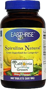 Earthrise Spirulina Natural, 360 Tabletas 500mg