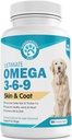 Mascotas Wanderfound - Omega 3 Aceite de pescado para perros, Salmón ahumado y Flavor de hígado, 120 Tablas Chewable