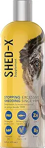 Suplemento de perros líquidos Shed-X, 16oz – 100% natural – ayuda a controlar la boda excesiva de perros con aceite de pescado para perros Suplemento de ácidos grasos esenciales, vitaminas y minerales