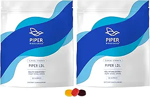 Piper LDL Clinical Strength Healthy Cholesterol Gummies (2280 mg Plant Sterol Esters Por día): Dos Packs Cada uno con 60 Gummies, Vegan, 30 Day Supply
